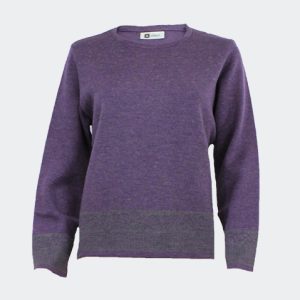 Jersey mujer cuello redondo con cenefa