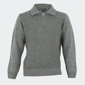 Jersey polo hombre punto de cremallera con pequeño relieve uniforme