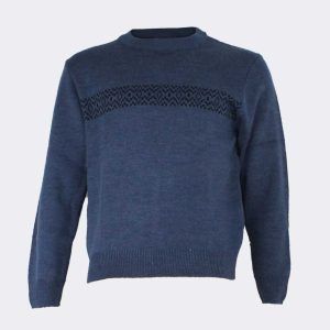 Jersey hombre cuello redondo con cenefa en pecho