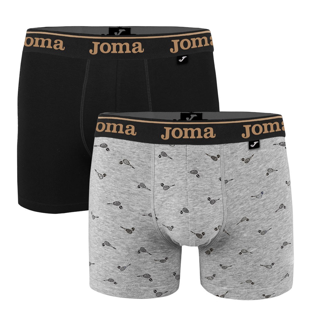 Pack 2 Bóxer Hombre Estampado Raquetas + Liso de Joma. JS01009B - Imagen 2