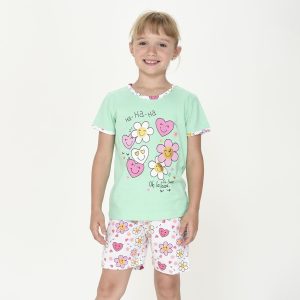 Pijama Niña Manga corta Flowers de Kinanit. KN206V24