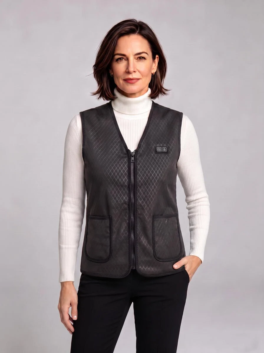 Women's Black Dual-control Heated Gilet - Imagen 2