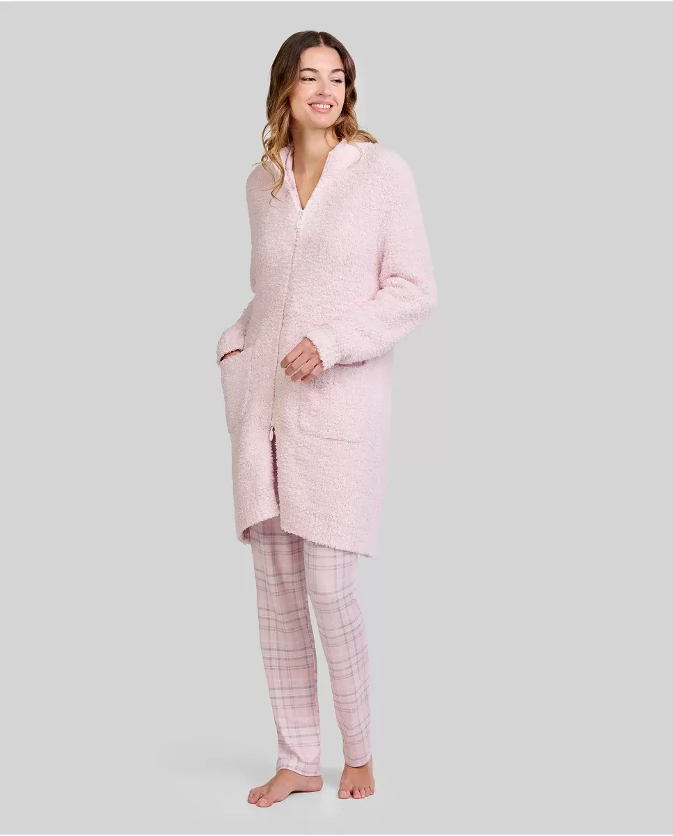 Bata de Mujer Abierta Rosa con Cremallera de Lohe. 251384 - Imagen 2