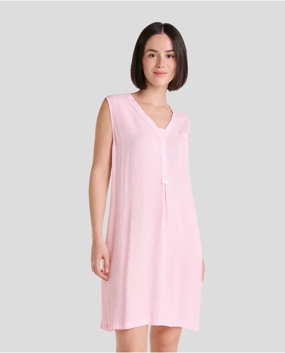 Camisón Mujer Verano Jaquard A Topitos de Lohe. V253969 - Imagen 2