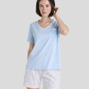 Pijama Mujer Corto Vigoré Florecitas de Lohe. V253176