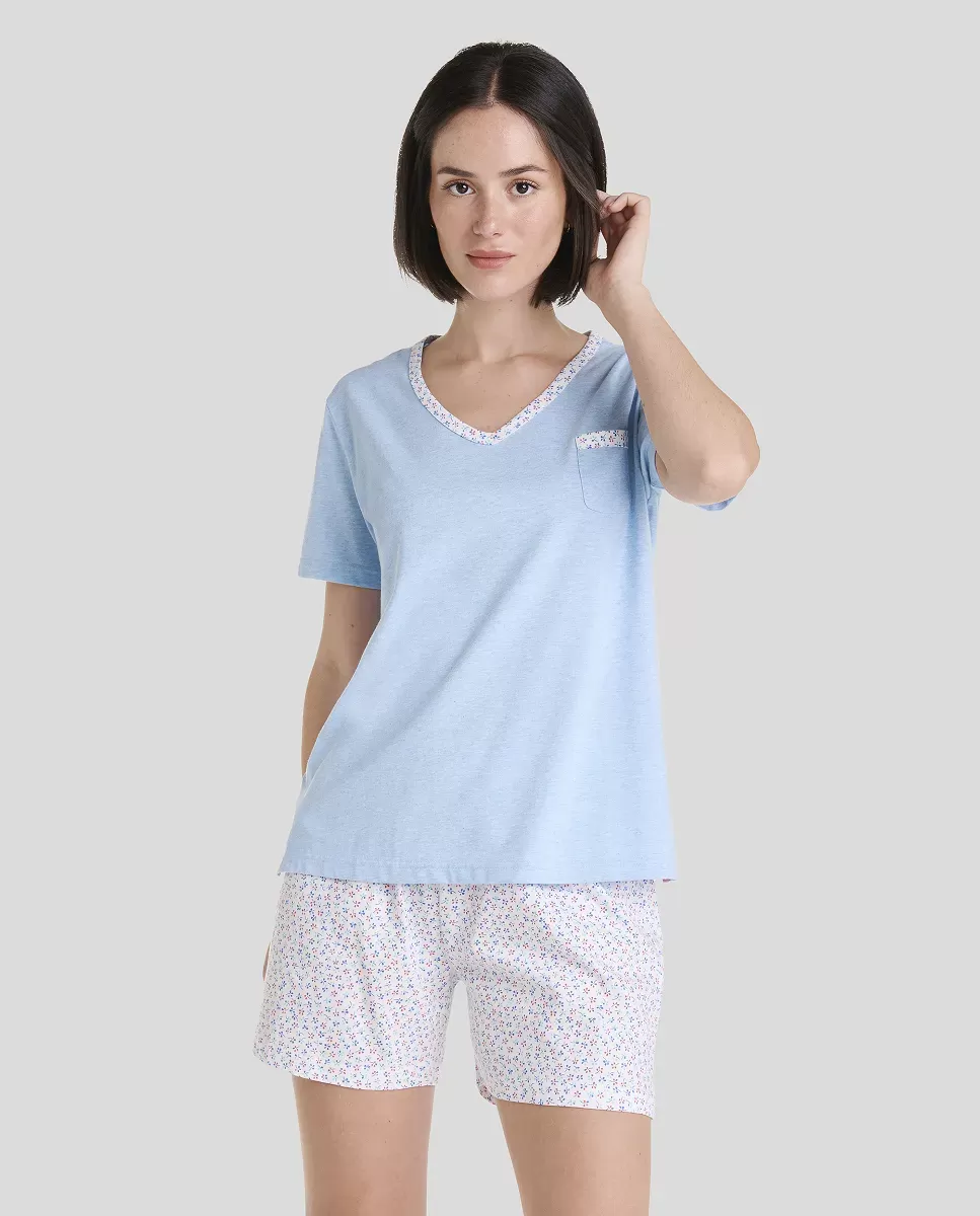 Pijama Mujer Corto Vigoré Florecitas de Lohe. V253176