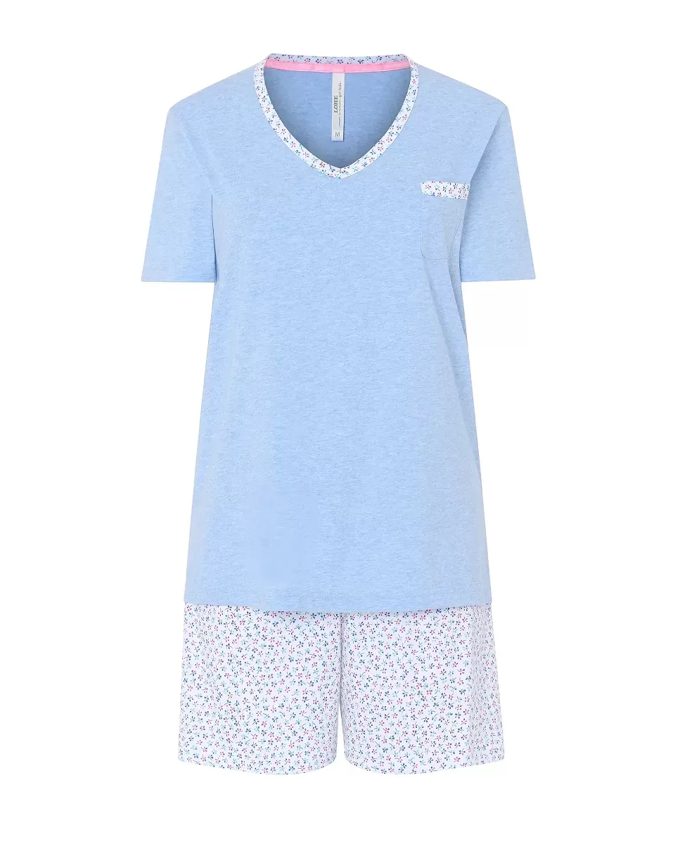 Pijama Mujer Corto Vigoré Florecitas de Lohe. V253176 - Imagen 4