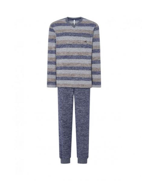 Pijama Largo de Invierno Gris Vigoré a Rayas Lohe Y245117 - Imagen 4