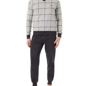 Pijama de Hombre Invierno de Punto a Cuadros de Lohe. Y235194.