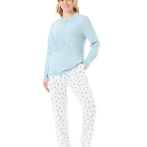 Pijama Largo de Mujer Mixto Hojas de Lohe. Y231123.