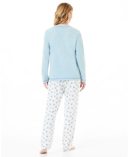Pijama Largo de Mujer Mixto Hojas de Lohe. Y231123. - Imagen 3