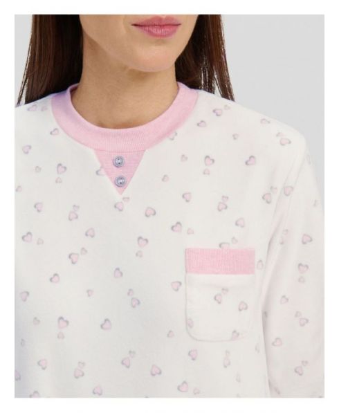 Pijama Largo Cerrado Corazones de Lohe Y241555 - Imagen 5