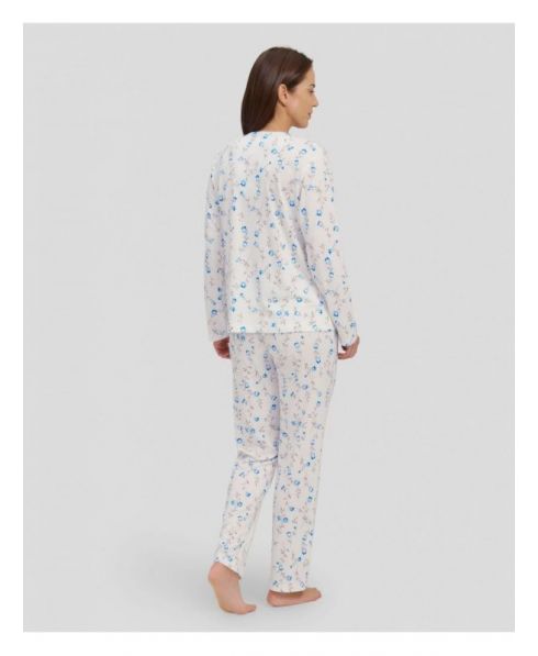 Pijama Largo Flores Cuello Pico Puntilla de Lohe Y241158 - Imagen 3