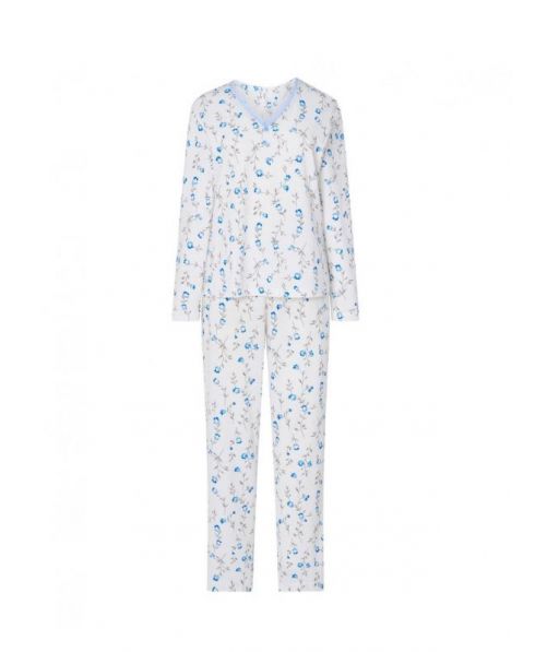 Pijama Largo Flores Cuello Pico Puntilla de Lohe Y241158 - Imagen 4
