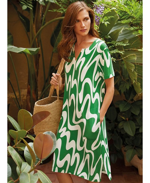Vestido Corto de Baño Viscosa Ondas Lohe - Imagen 6