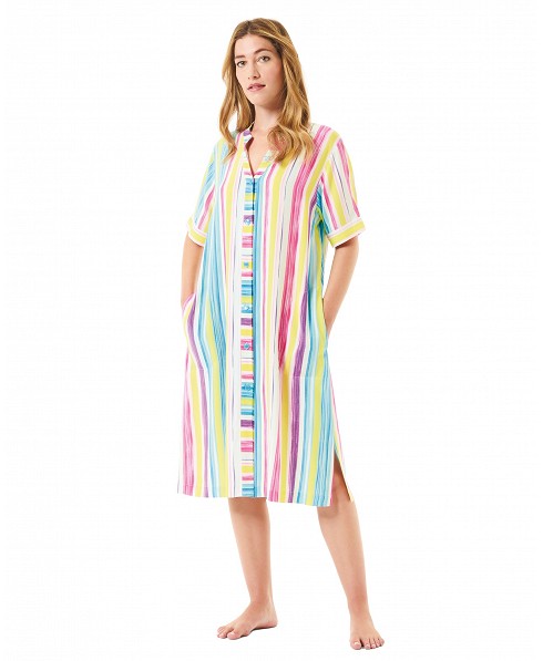 Vestido Corto de Verano Viscosa Rayas Colores Lohe