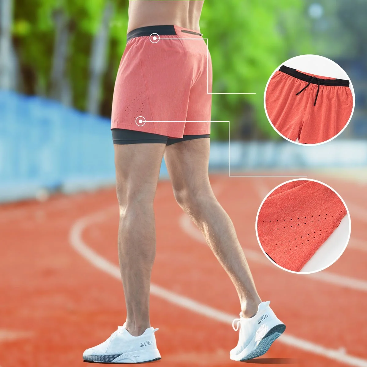 Faux Two Piece Quick Dry Sports Shorts - Imagen 9