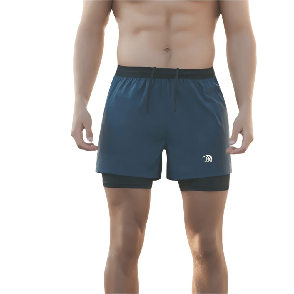 Faux Two Piece Quick Dry Sports Shorts - Imagen 4