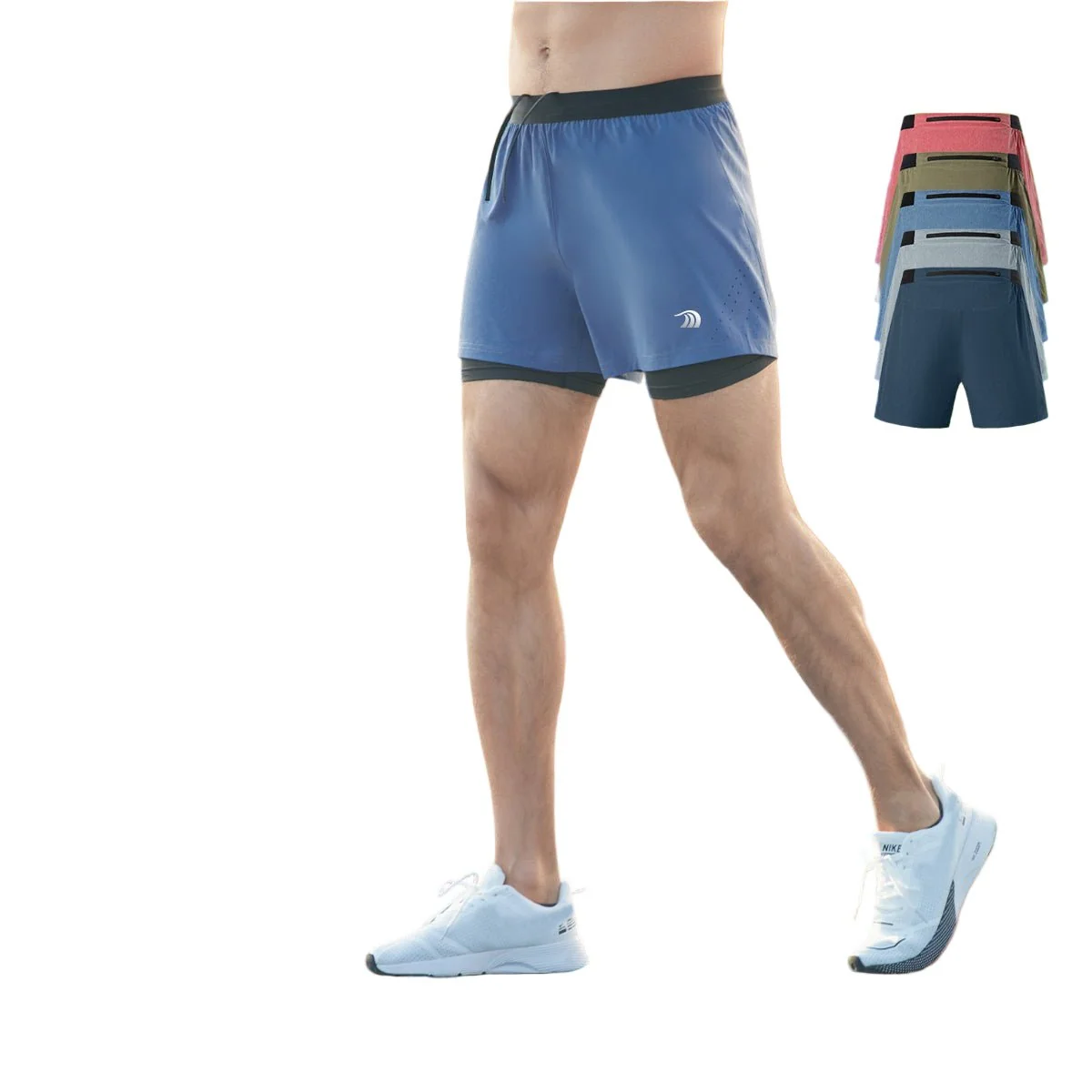 Faux Two Piece Quick Dry Sports Shorts - Imagen 3