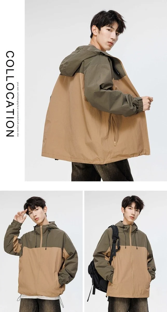 Men's Waterproof Colorblock Jacket - Imagen 5