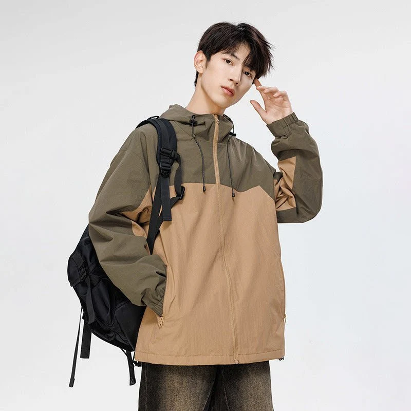 Men's Waterproof Colorblock Jacket - Imagen 2