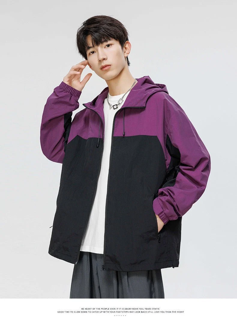 Men's Waterproof Colorblock Jacket - Imagen 9