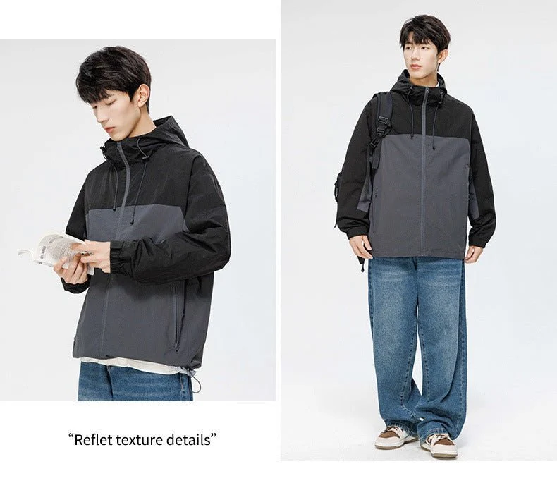 Men's Waterproof Colorblock Jacket - Imagen 8