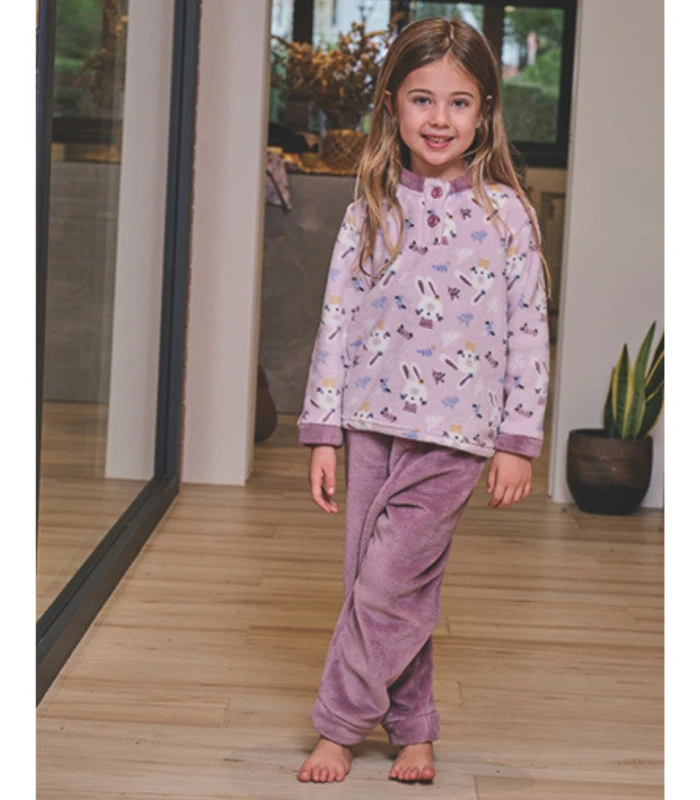 Pijama Infantil Coralina Estampado Conejita de Muslher. 252609