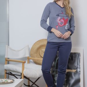 Pijama Mujer Interlock Perchado Love de Muslher. 246642