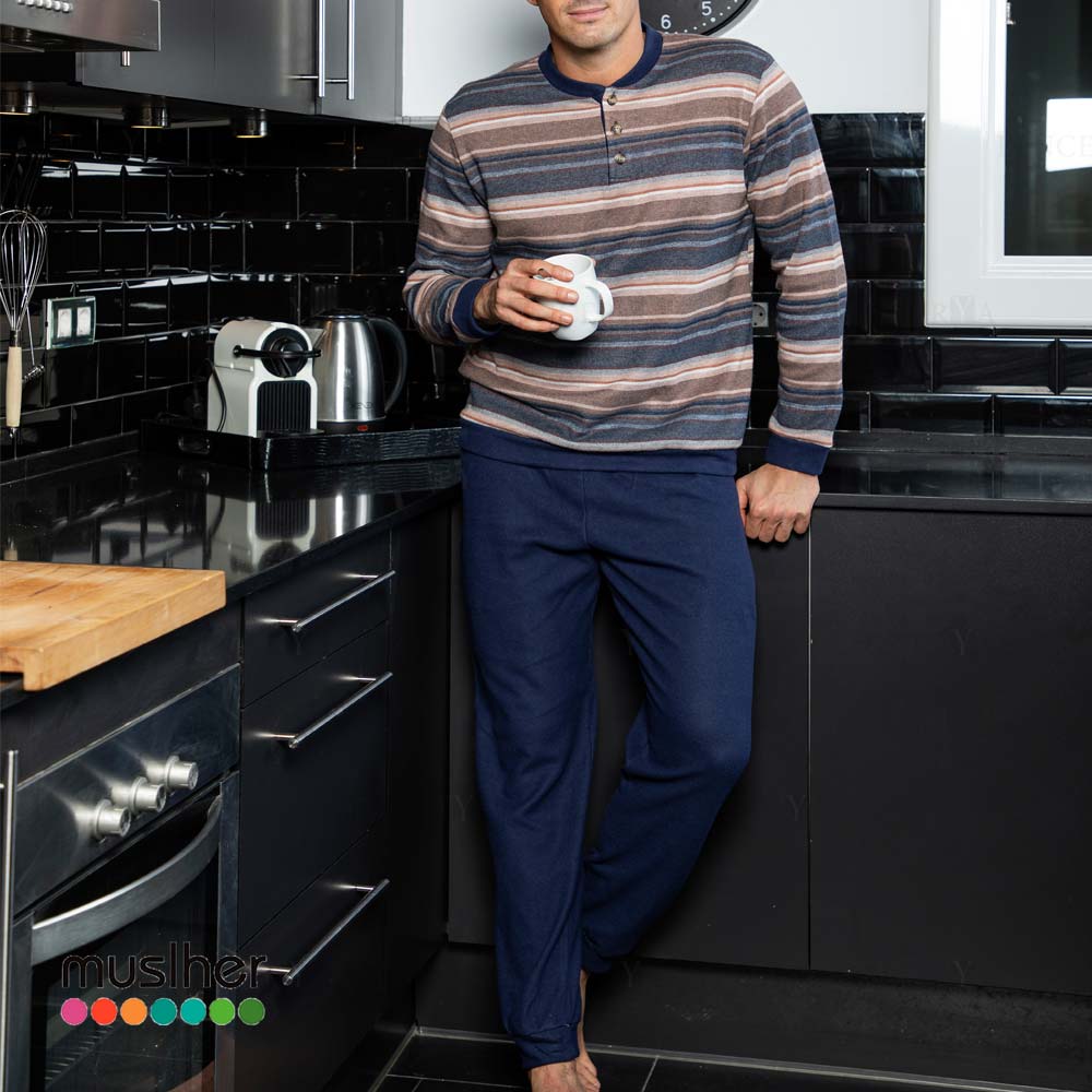 Muslher Invierno. Pijama Hombre Punto Milano. 215624. - Imagen 2