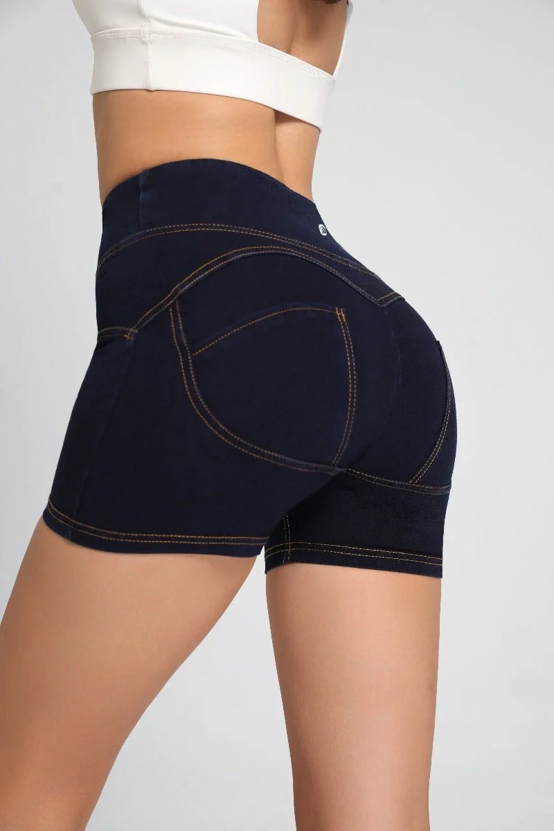 High Waist Butt Lift Denim Shorts - Imagen 4