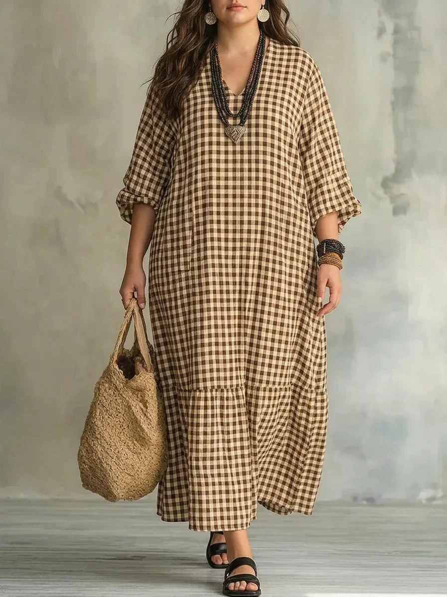 Mila | Vestido Maxi a Cuadros - Imagen 7