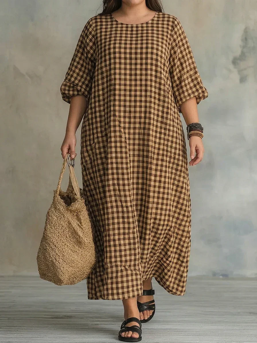 Mila | Vestido Maxi a Cuadros - Imagen 3