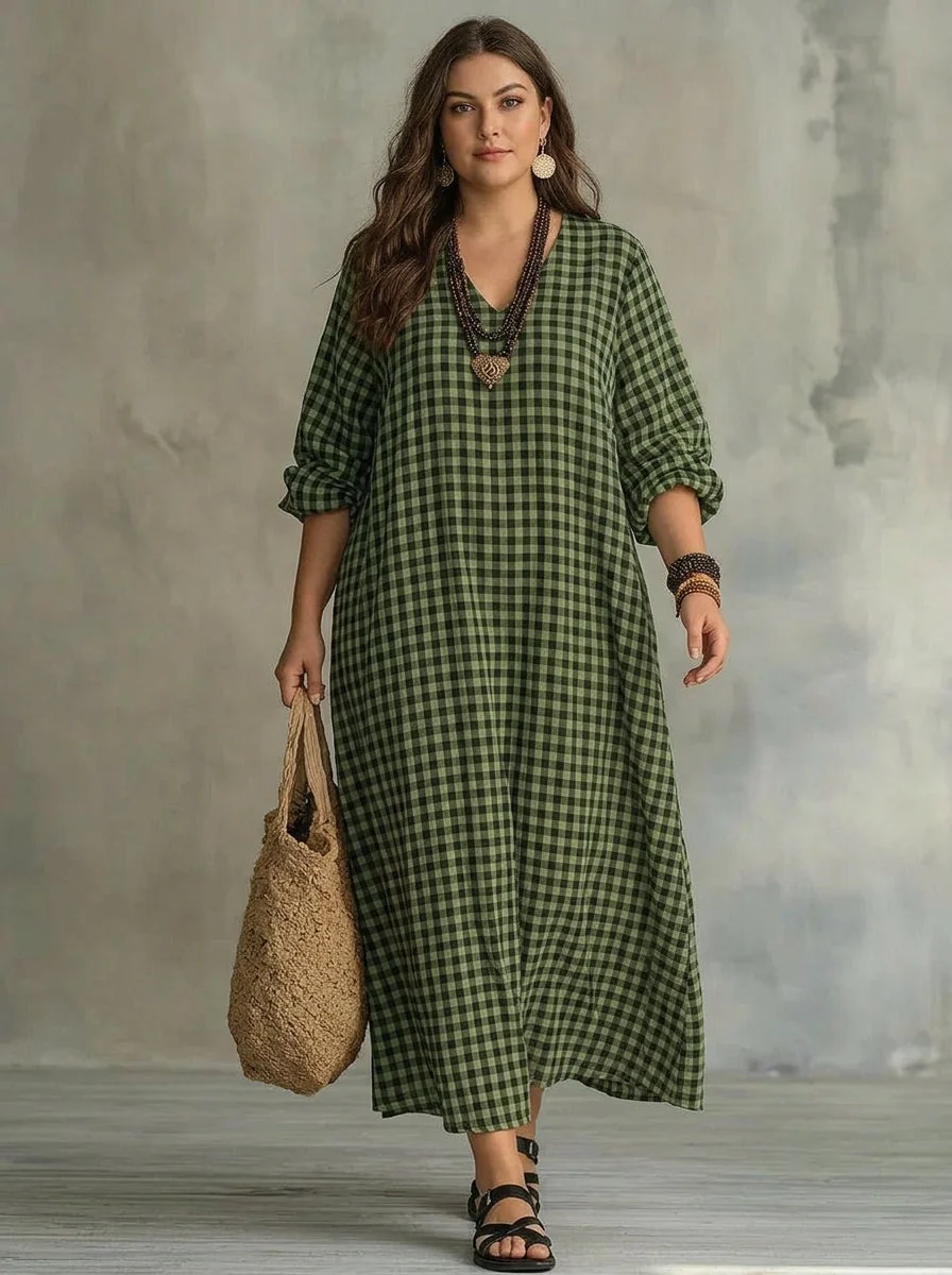 Mila | Vestido Maxi a Cuadros - Imagen 8
