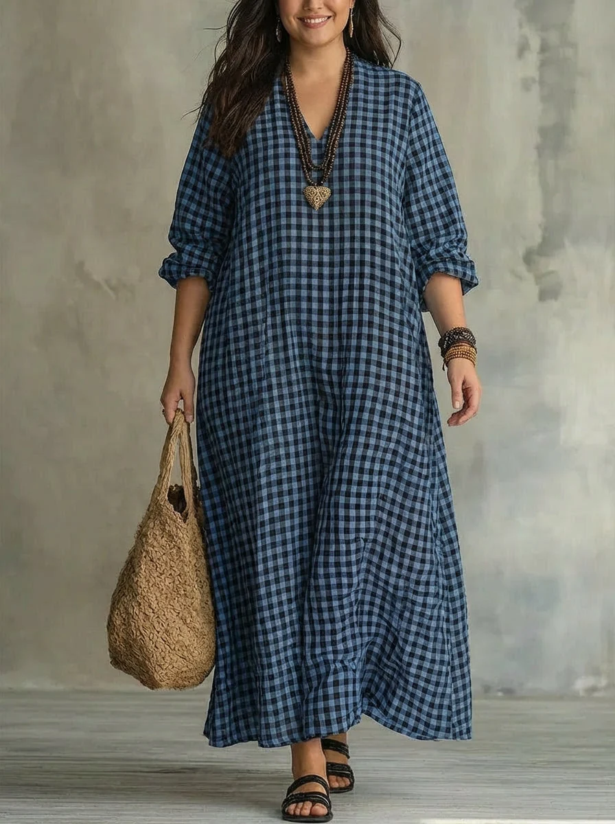 Mila | Vestido Maxi a Cuadros - Imagen 6