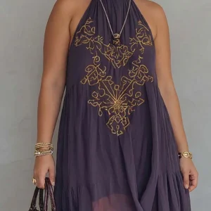 Zahara | Vestido Maxi Bordado