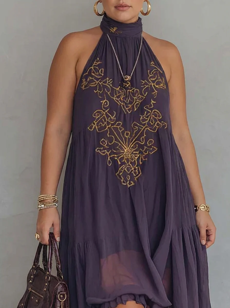 Zahara | Vestido Maxi Bordado