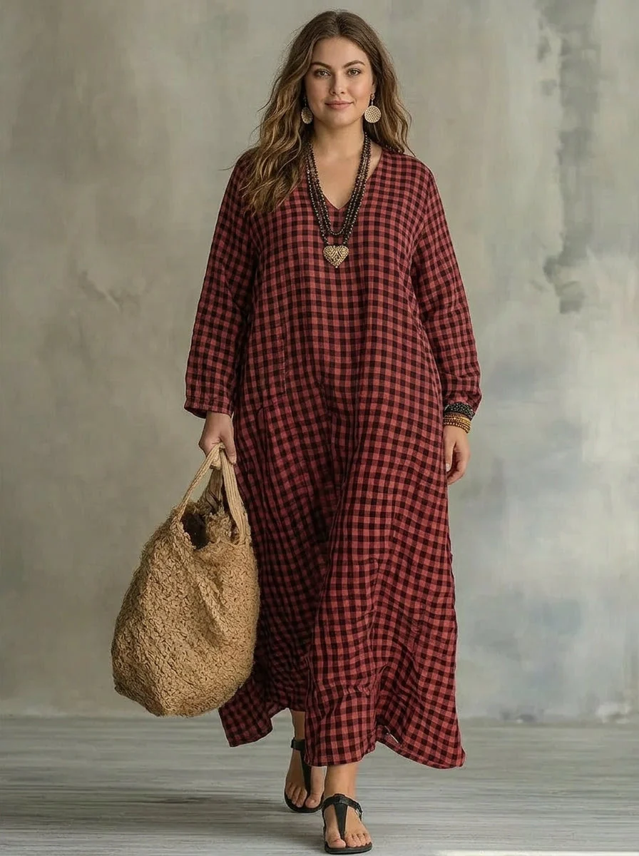 Mila | Vestido Maxi a Cuadros - Imagen 5