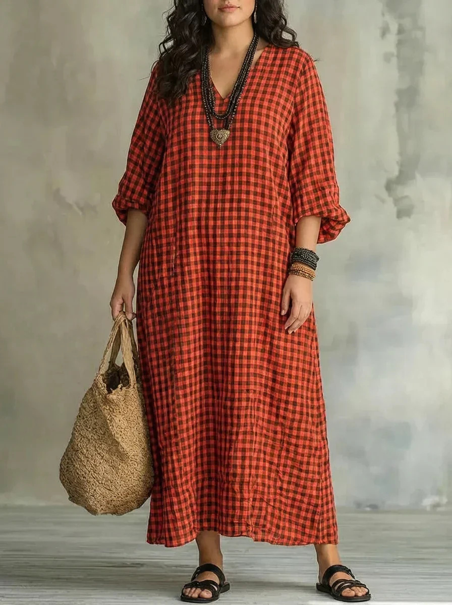 Mila | Vestido Maxi a Cuadros - Imagen 4