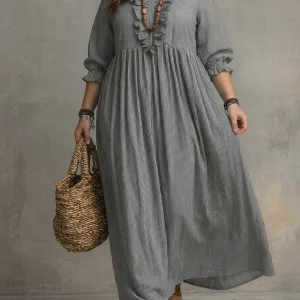 Elowen | Vestido maxi bohemio de mangas largas