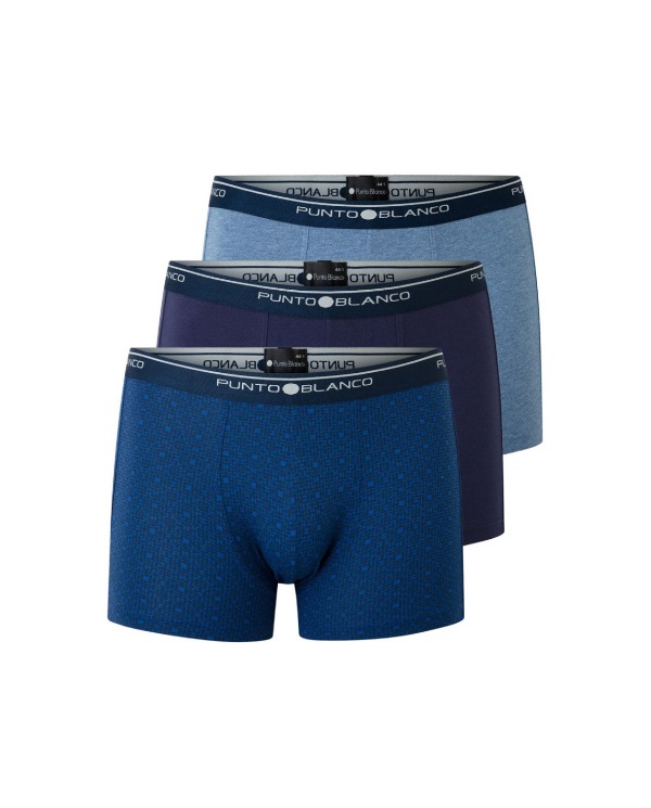 Pack de 3 Bóxers de Hombre de Algodón Elástico Punto Blanco Basix 53438 - Imagen 2