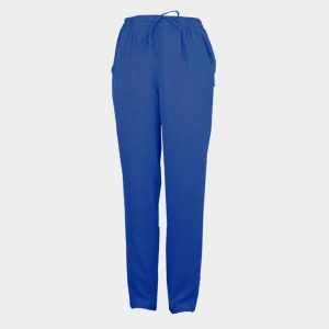 Pantalón mujer tela fina con goma cintura y pieza plana delante con cordón decorativo y bolsillos. VERANO