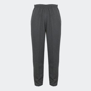 Pantalón mujer punto con goma en la cintura y bolsillos, estampado de puntitos