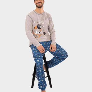 Pijama de hombre punto felpa dibujo ‘astronauta’