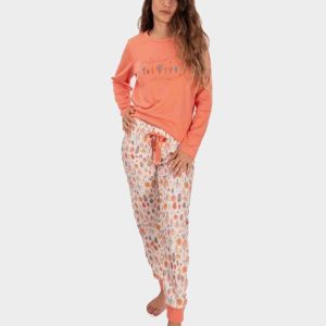 Pijama de mujer punto felpa estampado árboles