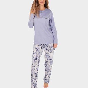 Pijama de mujer de punto fino con pantalón floral
