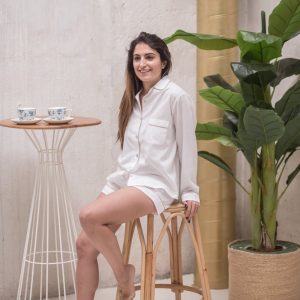 Pijama corto de mujer camisero de estilo caballero con vivo de diferentes colores – Modelo Iris