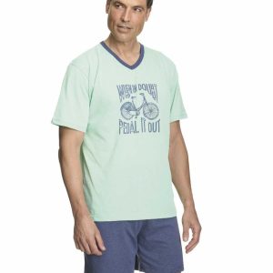Pijama hombre punto VERANO corto, dibujo bicicleta
