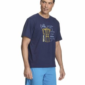 Pijama hombre punto VERANO corto, dibujo cafetera