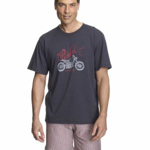 Pijama corto hombre punto VERANO , ‘Rider’ con moto